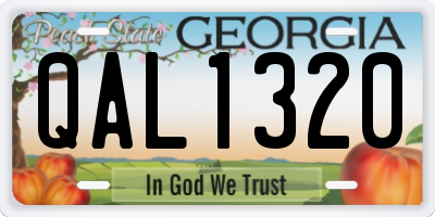 GA license plate QAL1320