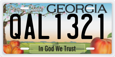 GA license plate QAL1321