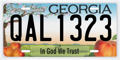 GA license plate QAL1323