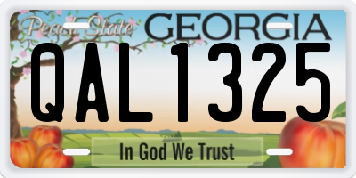 GA license plate QAL1325