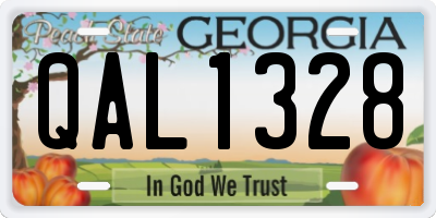 GA license plate QAL1328