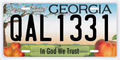 GA license plate QAL1331