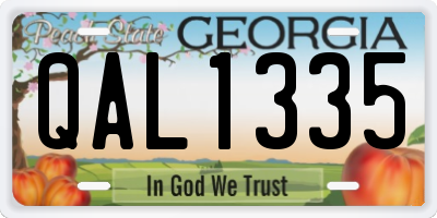 GA license plate QAL1335