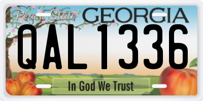 GA license plate QAL1336