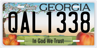 GA license plate QAL1338