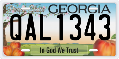 GA license plate QAL1343