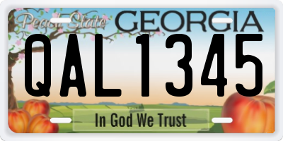 GA license plate QAL1345