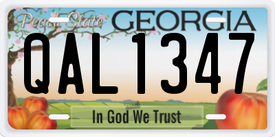 GA license plate QAL1347