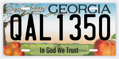 GA license plate QAL1350