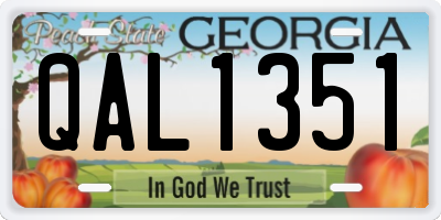 GA license plate QAL1351