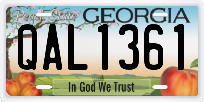 GA license plate QAL1361
