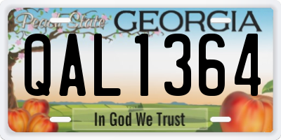 GA license plate QAL1364