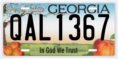 GA license plate QAL1367