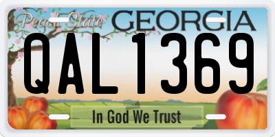 GA license plate QAL1369