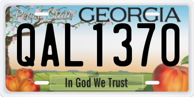 GA license plate QAL1370