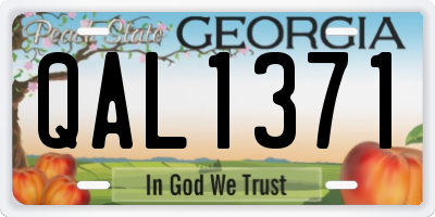 GA license plate QAL1371