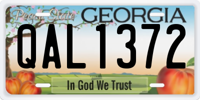 GA license plate QAL1372