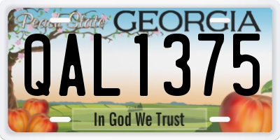 GA license plate QAL1375