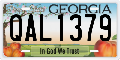 GA license plate QAL1379