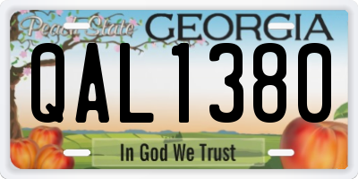 GA license plate QAL1380