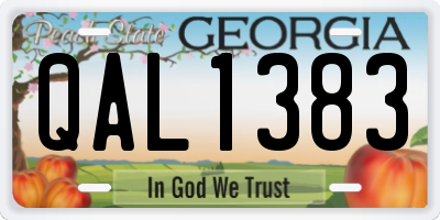 GA license plate QAL1383