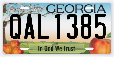 GA license plate QAL1385