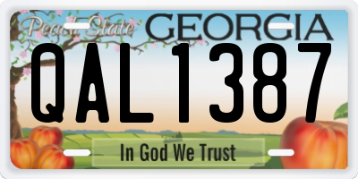 GA license plate QAL1387