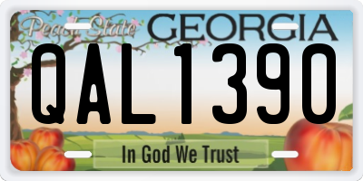 GA license plate QAL1390