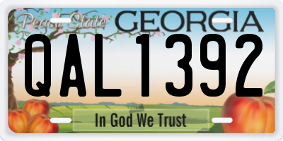 GA license plate QAL1392