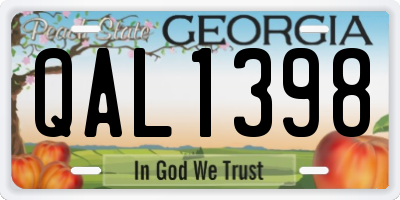 GA license plate QAL1398