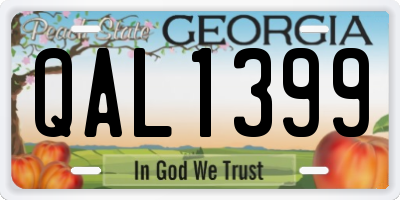 GA license plate QAL1399