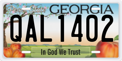 GA license plate QAL1402