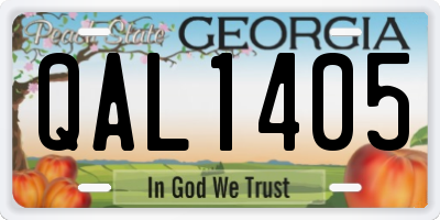 GA license plate QAL1405