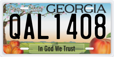 GA license plate QAL1408