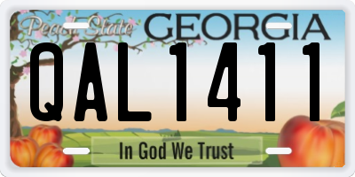 GA license plate QAL1411
