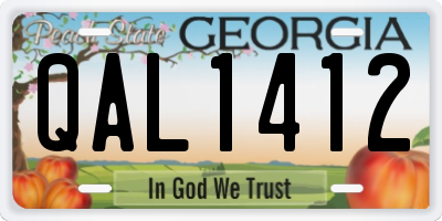 GA license plate QAL1412