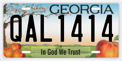 GA license plate QAL1414