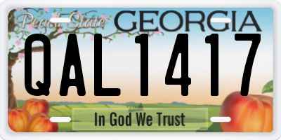 GA license plate QAL1417