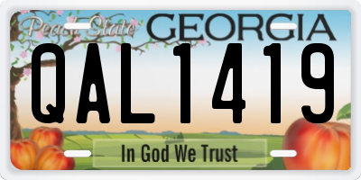 GA license plate QAL1419