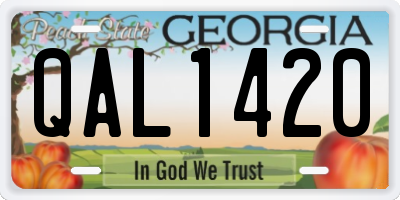 GA license plate QAL1420