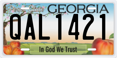 GA license plate QAL1421