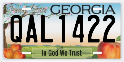 GA license plate QAL1422