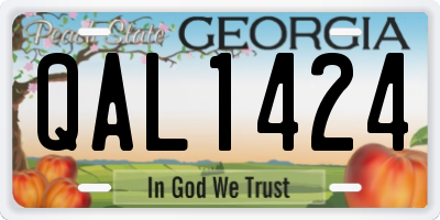 GA license plate QAL1424