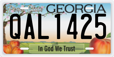 GA license plate QAL1425