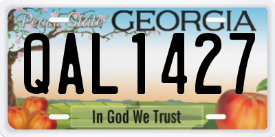 GA license plate QAL1427