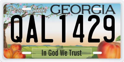 GA license plate QAL1429