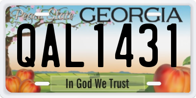 GA license plate QAL1431