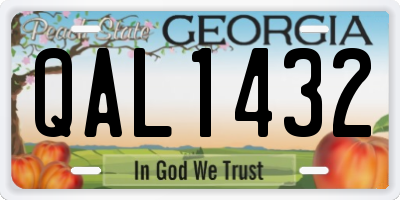 GA license plate QAL1432