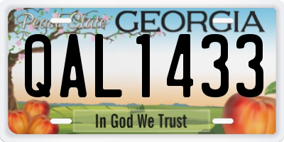 GA license plate QAL1433