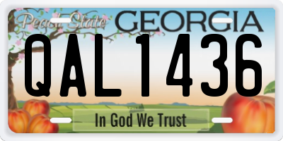 GA license plate QAL1436